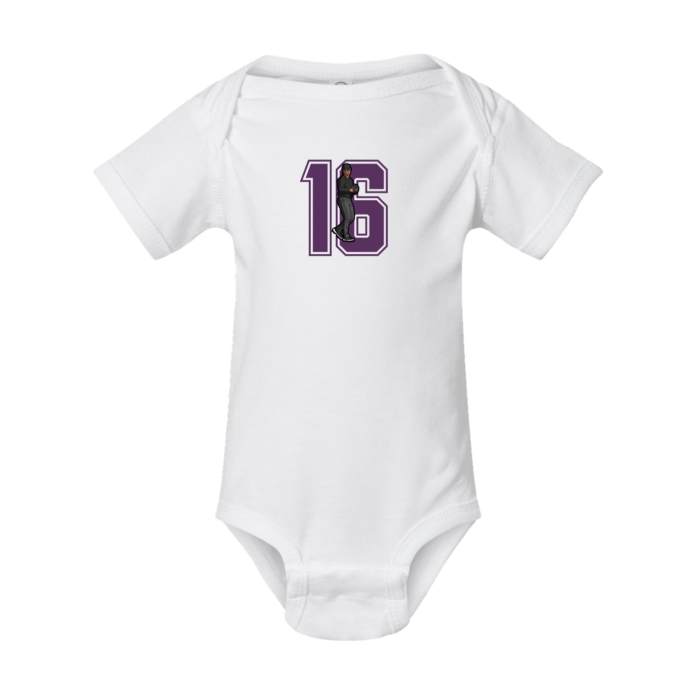 Baby Onesie — Number in White