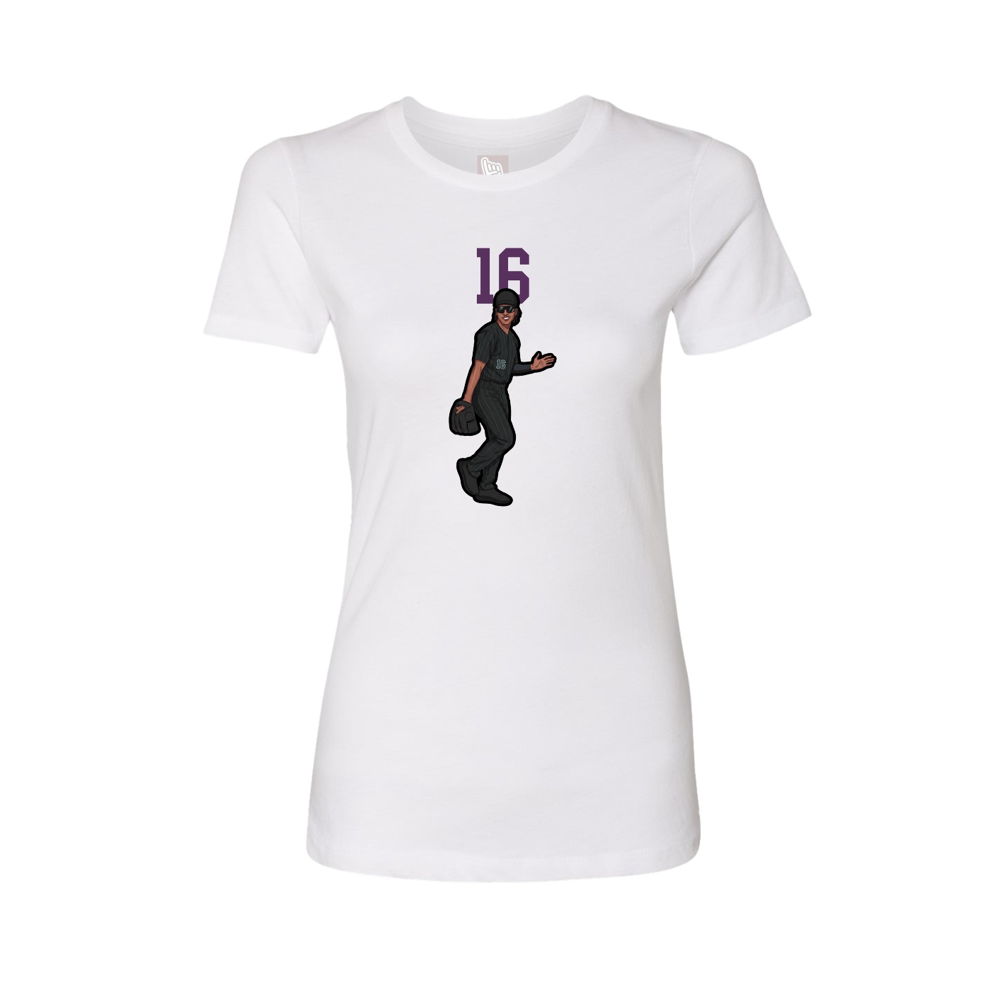 Womens Tee — Number Top in White