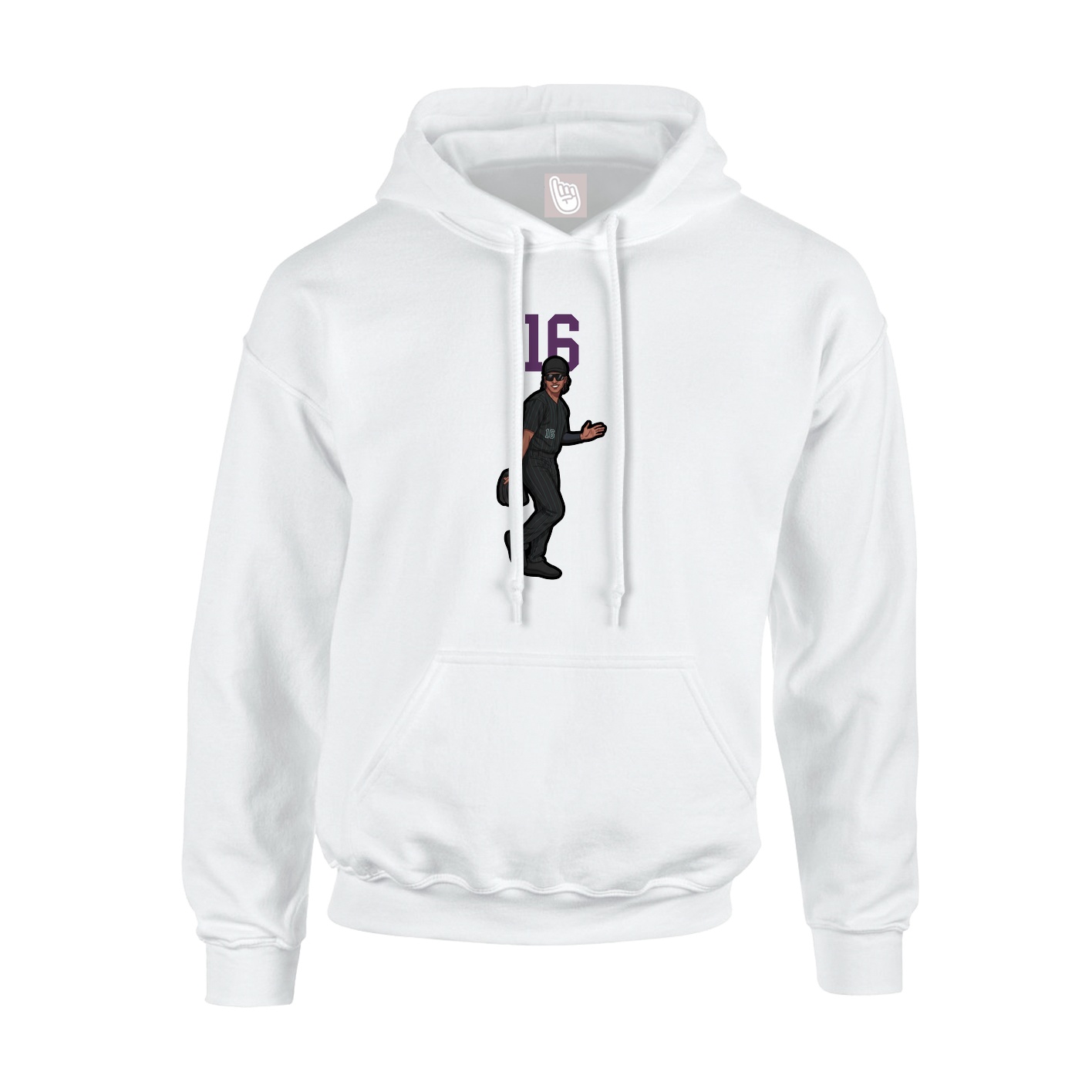 Youth Hoodie — Number Top in White