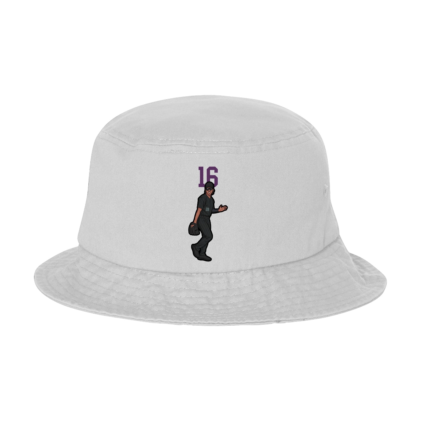Bucket Cap — Number Top in White