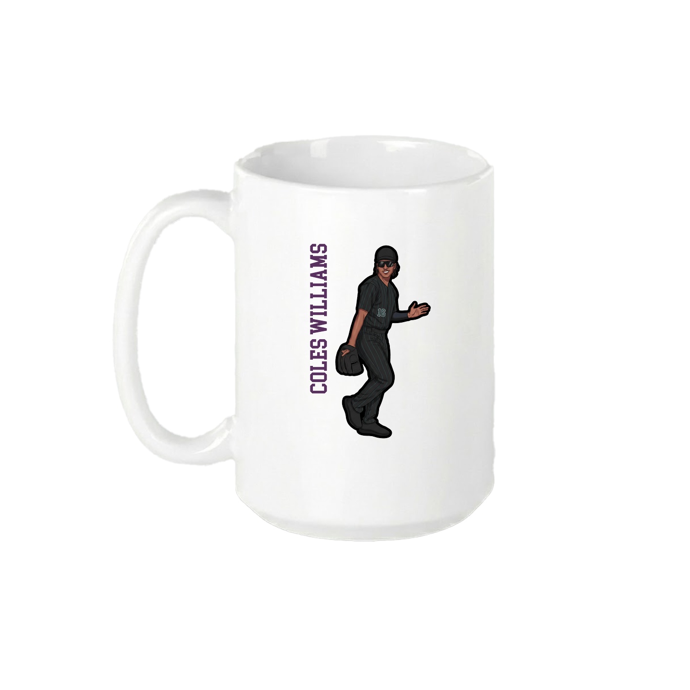 15oz Coffee Mug — Name Vertical in White
