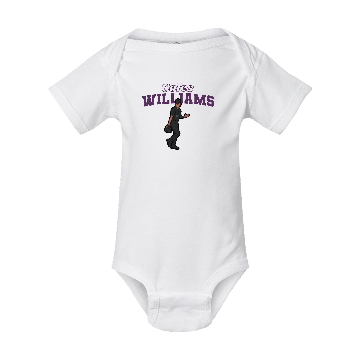 Baby Onesie — Name Arch in White