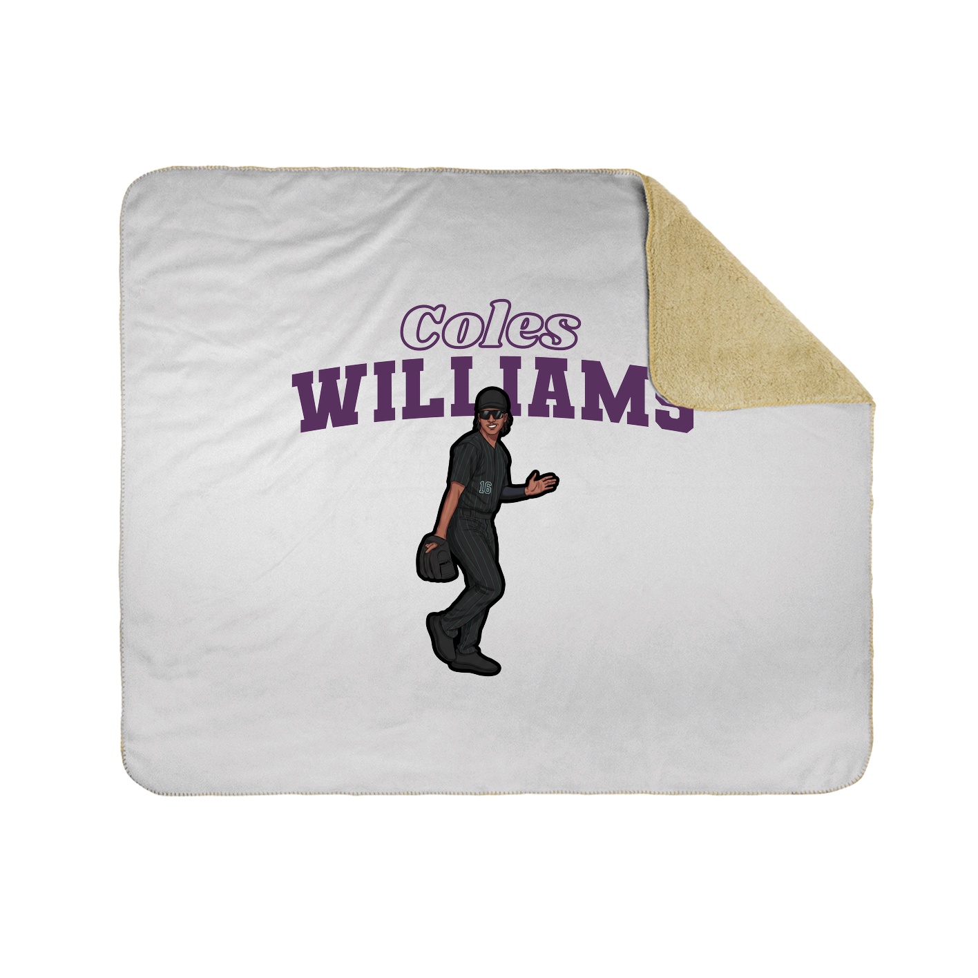 Throw Blanket — Name Arch in White