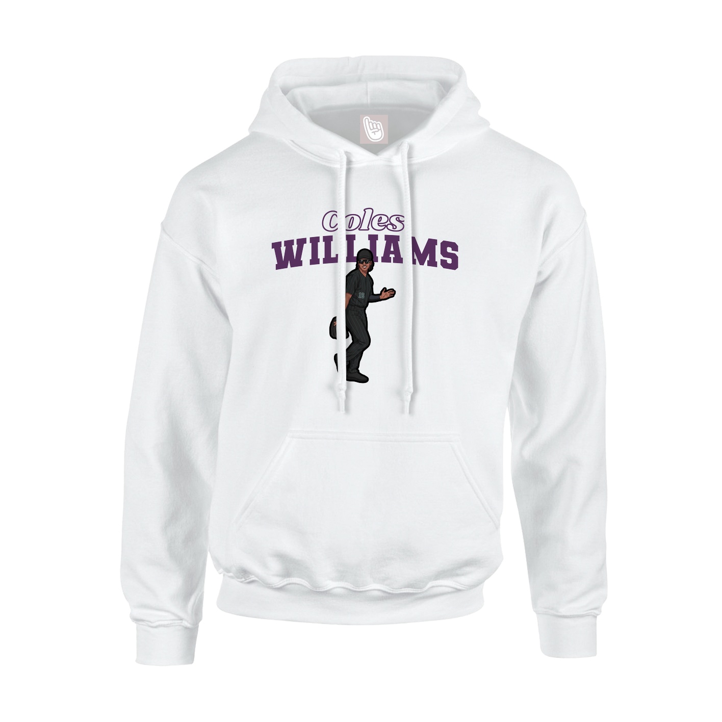 Youth Hoodie — Name Arch in White