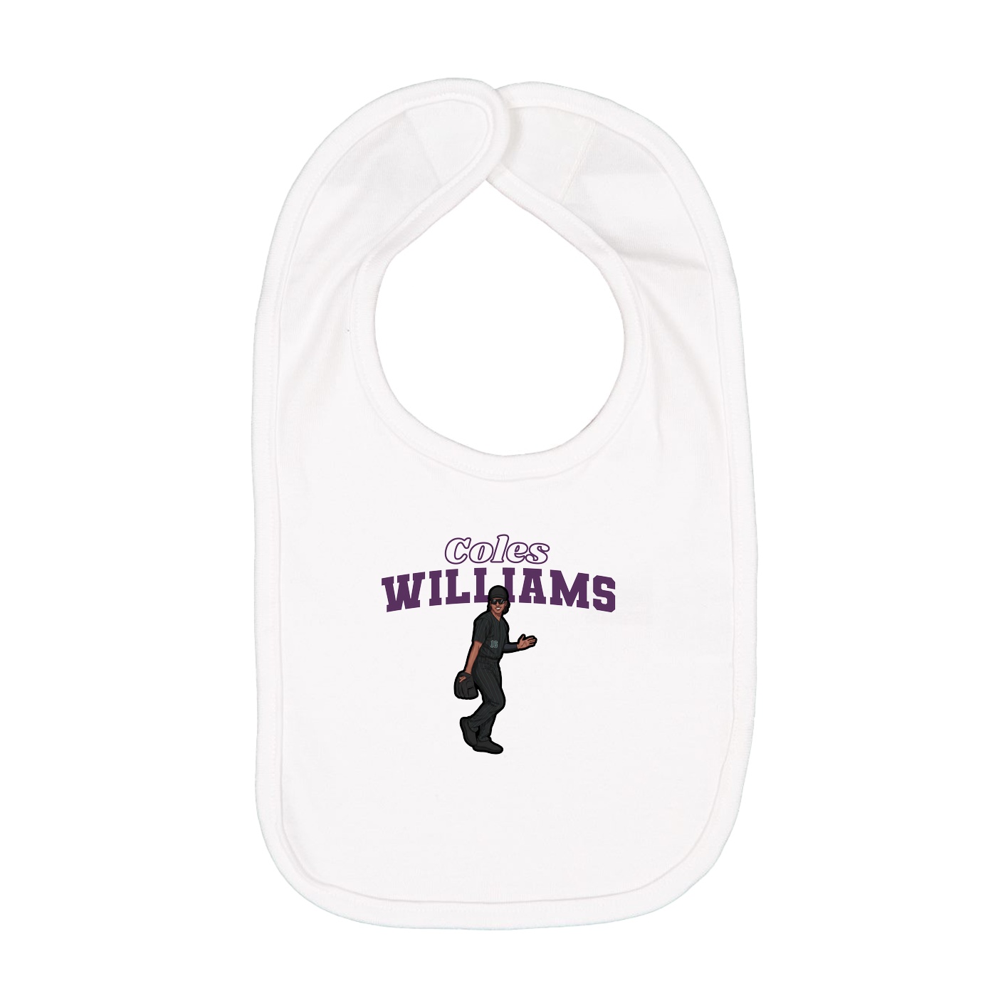 Infant Bib — Name Arch in White