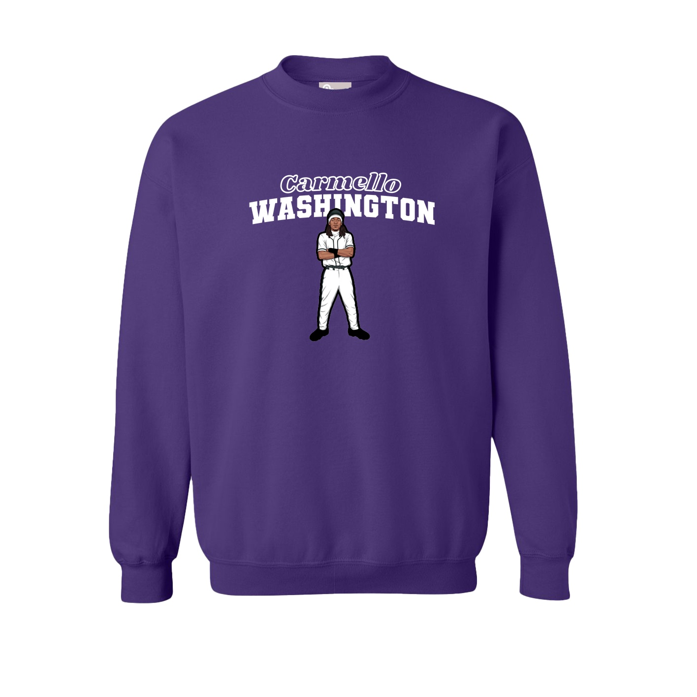 Fleece Crew — Name Arch in Purple