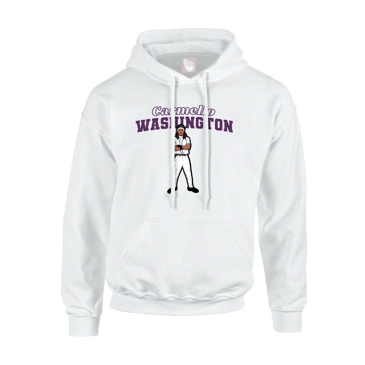 Youth Hoodie — Name Arch in White