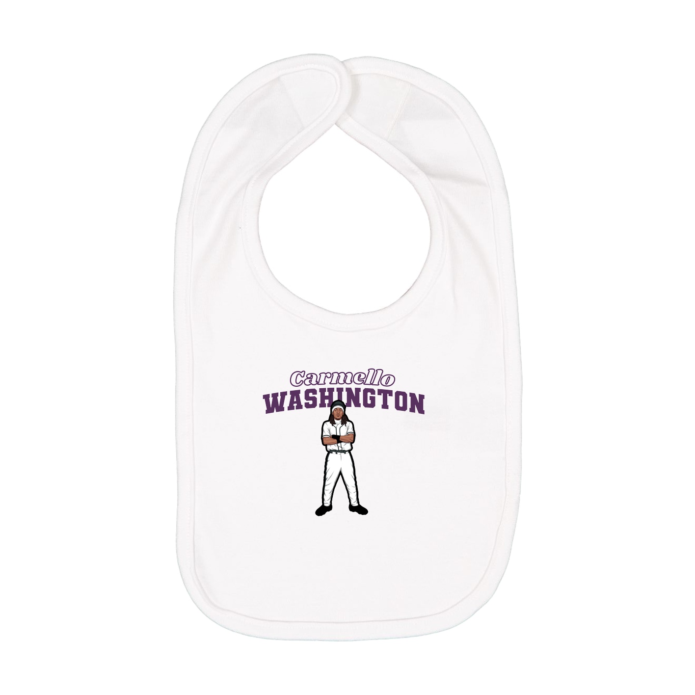 Infant Bib — Name Arch in White