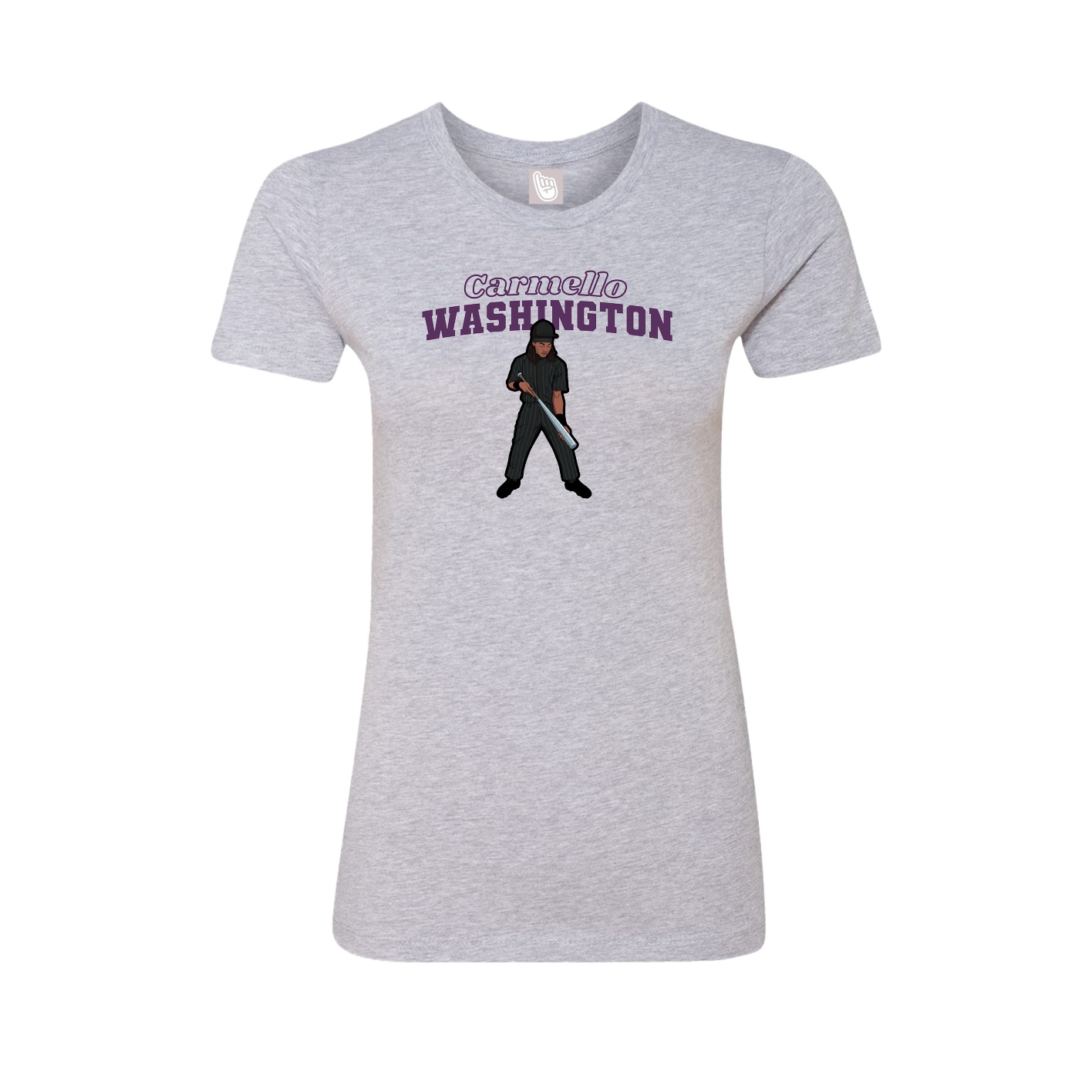 Fitted Women's Tee — Name Arch in Grey
