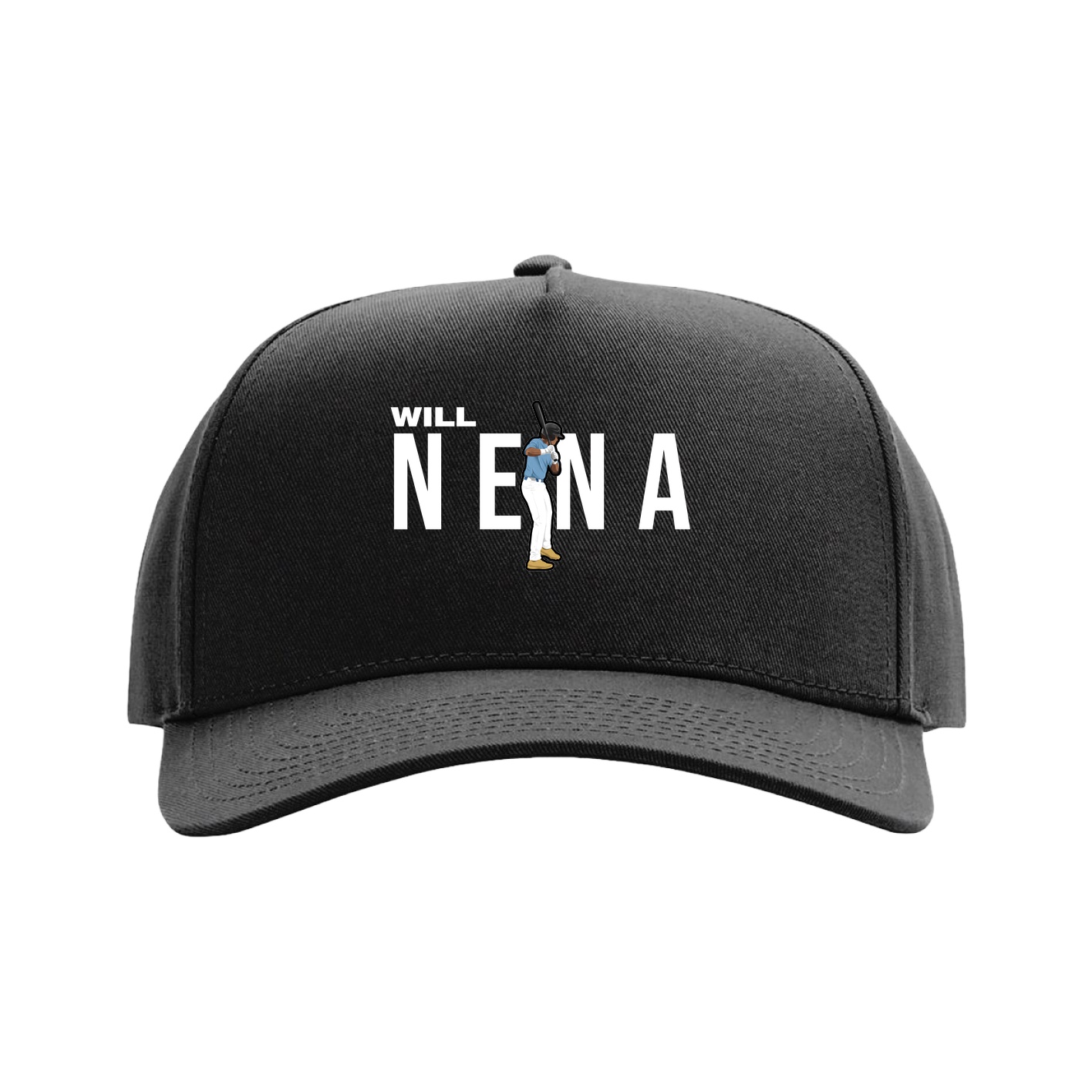 Full Fabric Five-Panel Champ Cap — Player Name in Black