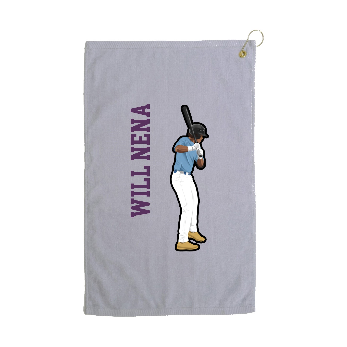Golf Towel — Name Vertical in Grey