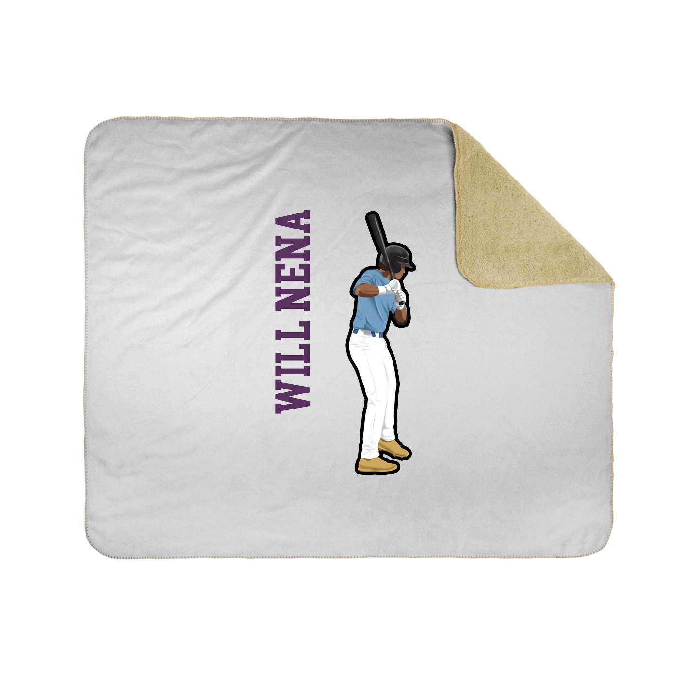 Throw Blanket — Name Vertical in White
