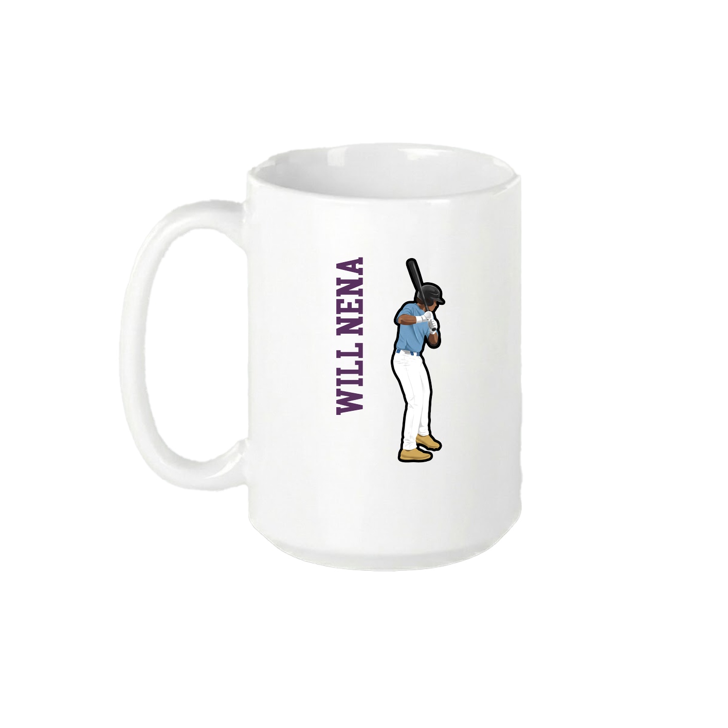 15oz Coffee Mug — Name Vertical in White