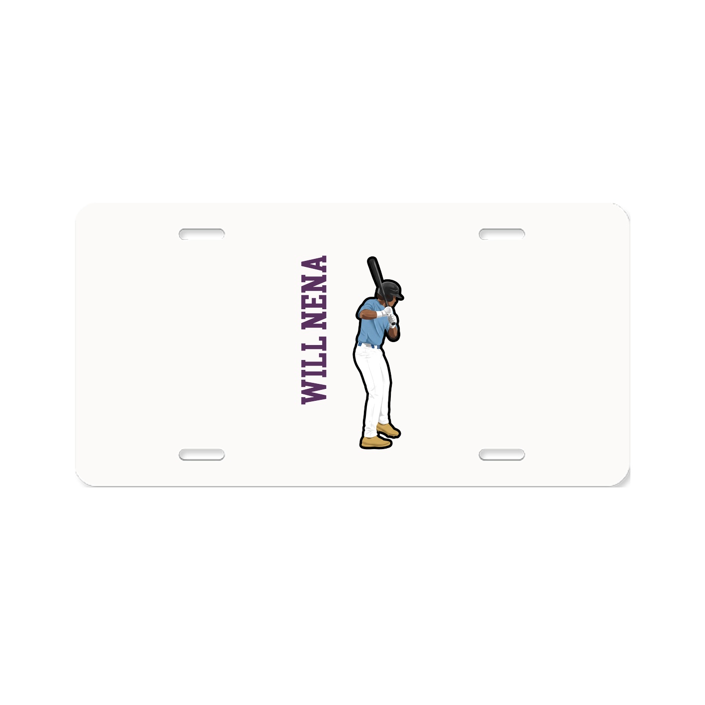 License Plate — Name Vertical in Classic