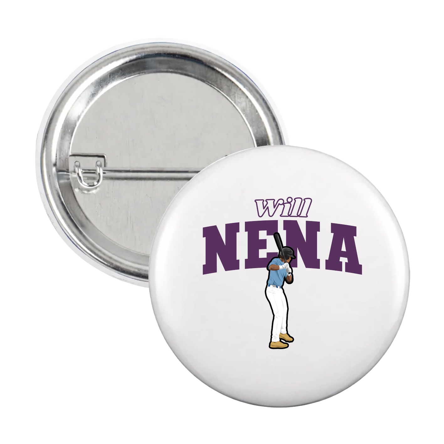 Game Day Button — Name Arch in White