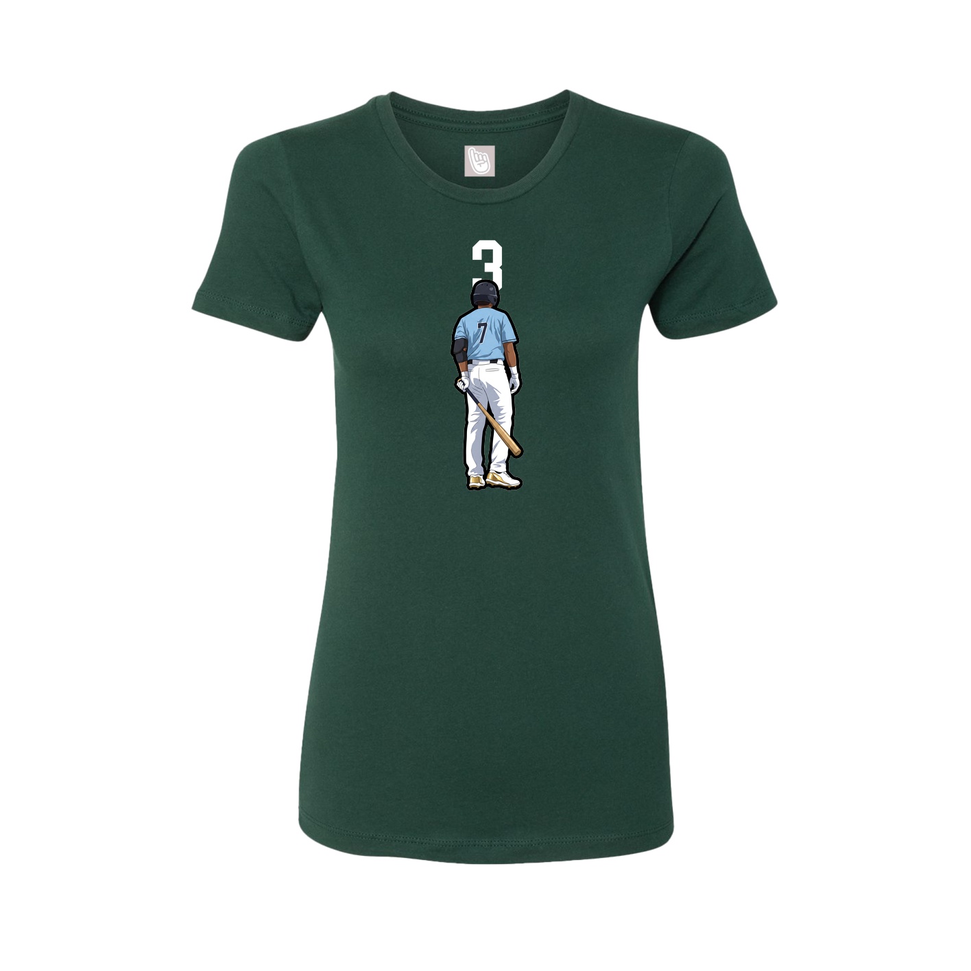 Fitted Women's Tee — Number Top in Green