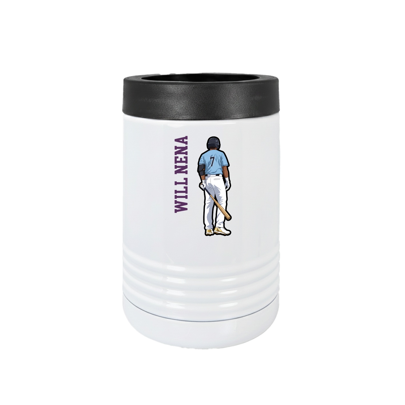 Beverage Holder — Name Vertical in White