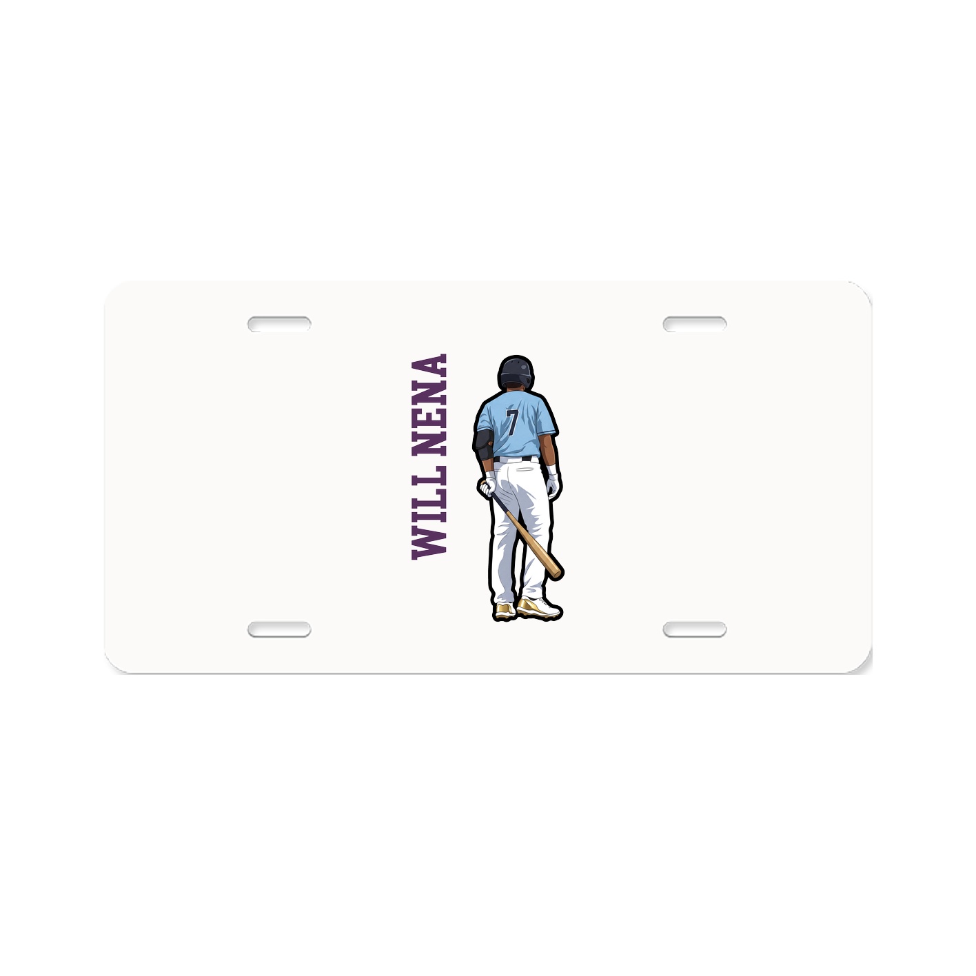 License Plate — Name Vertical in Classic