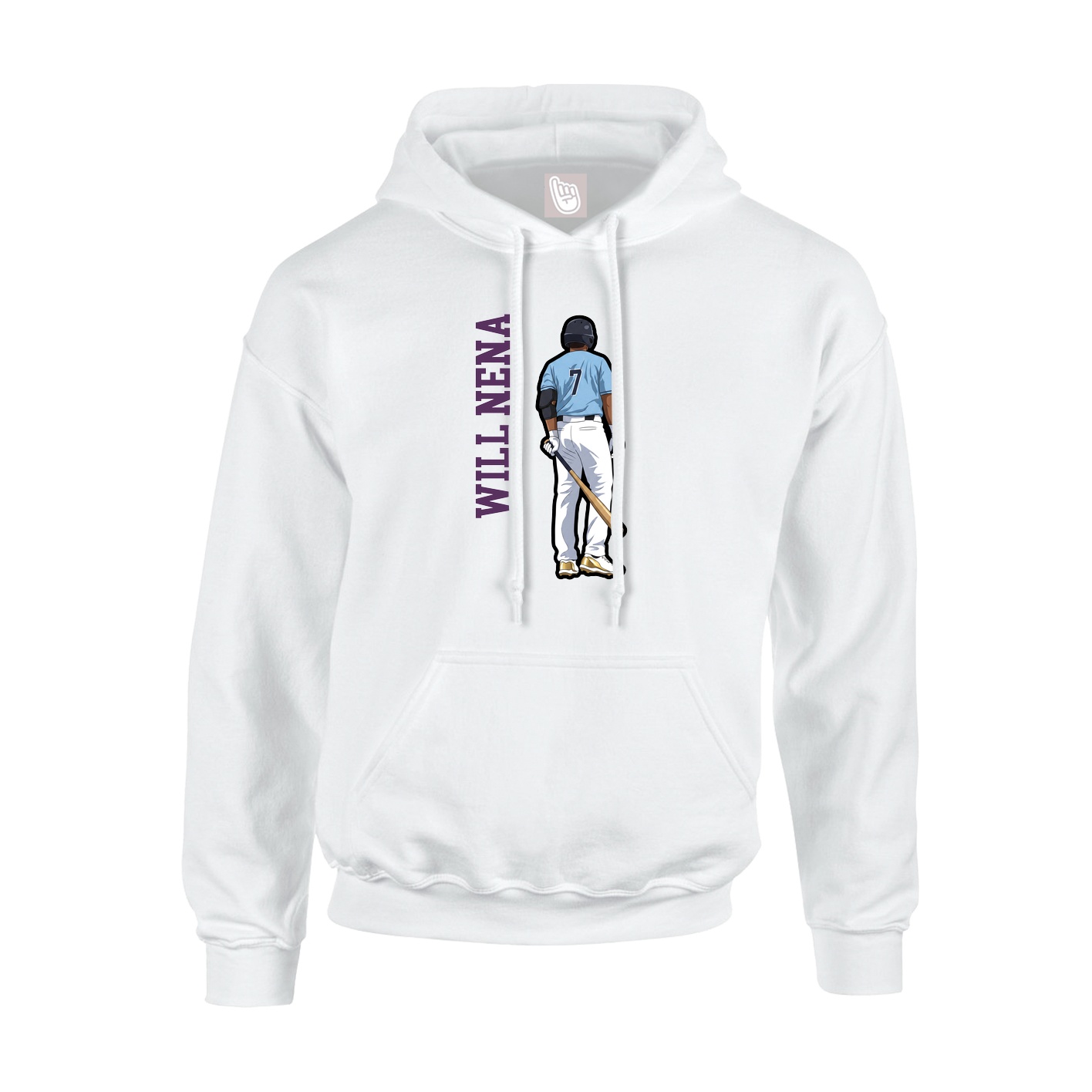 Youth Hoodie — Name Vertical in White