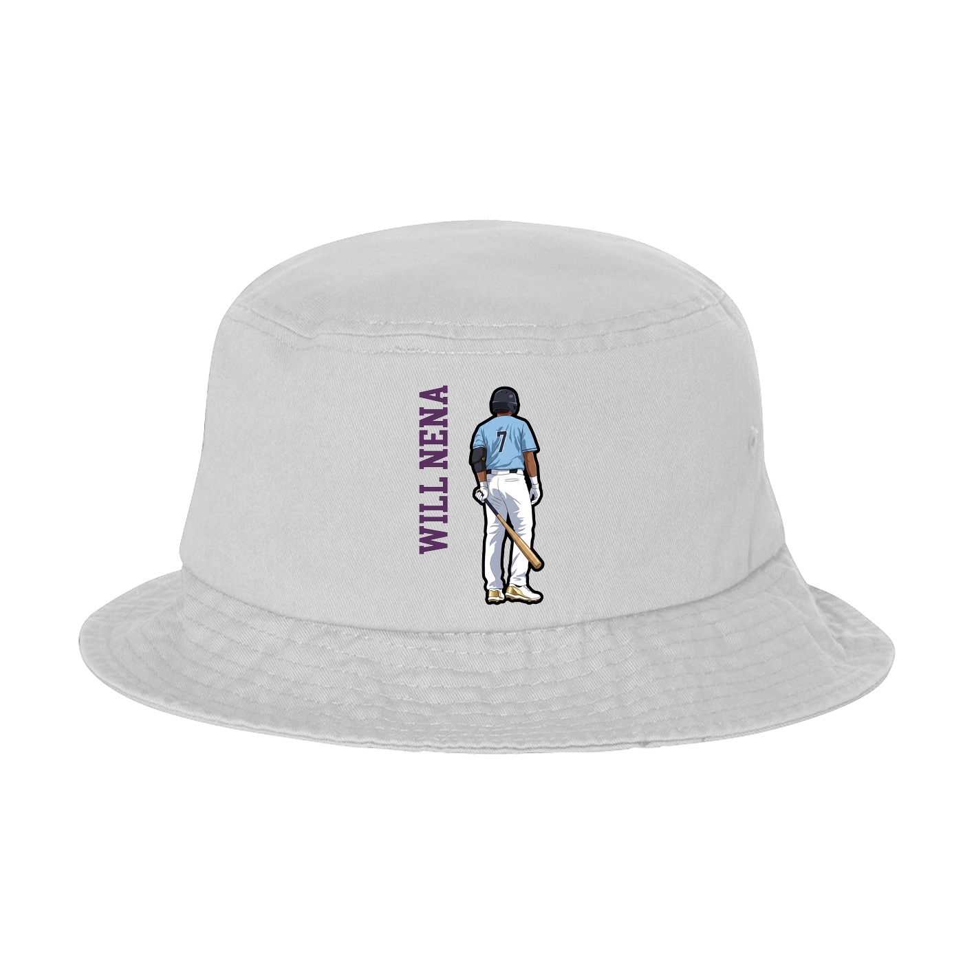 Bucket Cap — Name Vertical in White