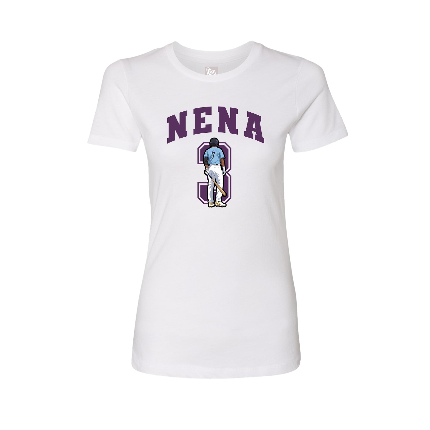 Fitted Women's Tee — Number in White