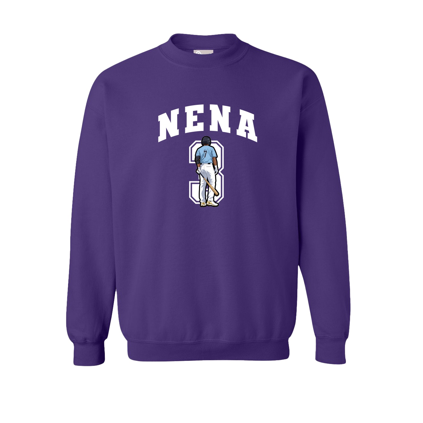 Fleece Crew — Number in Purple