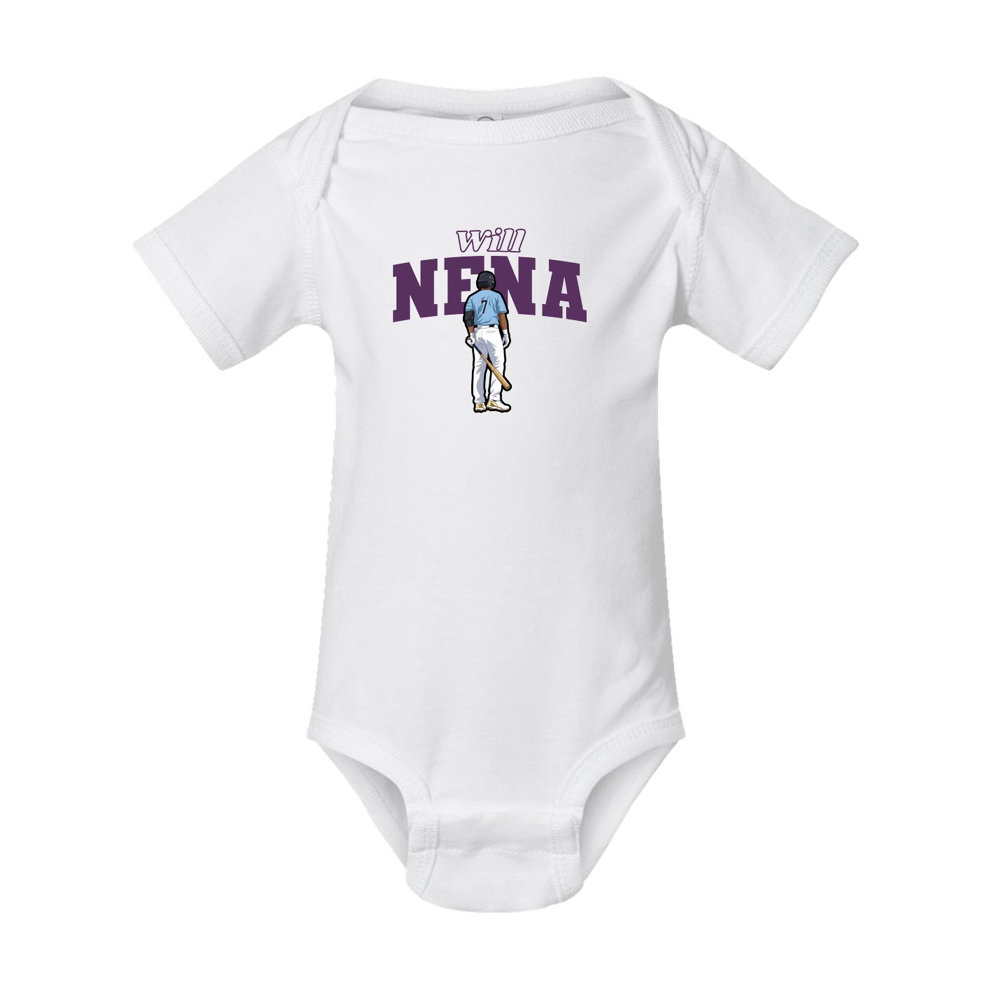 Baby Onesie — Name Arch in White