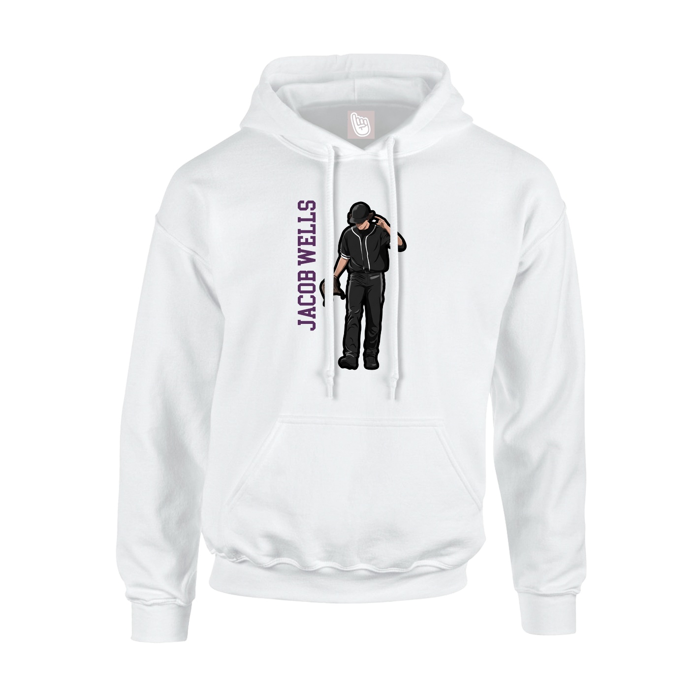 Hoodie — Name Vertical in White