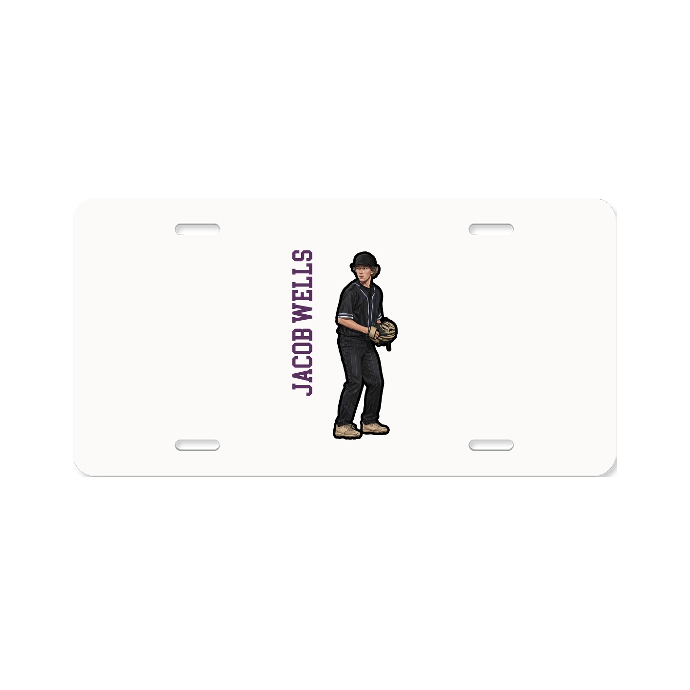 License Plate — Name Vertical in Classic
