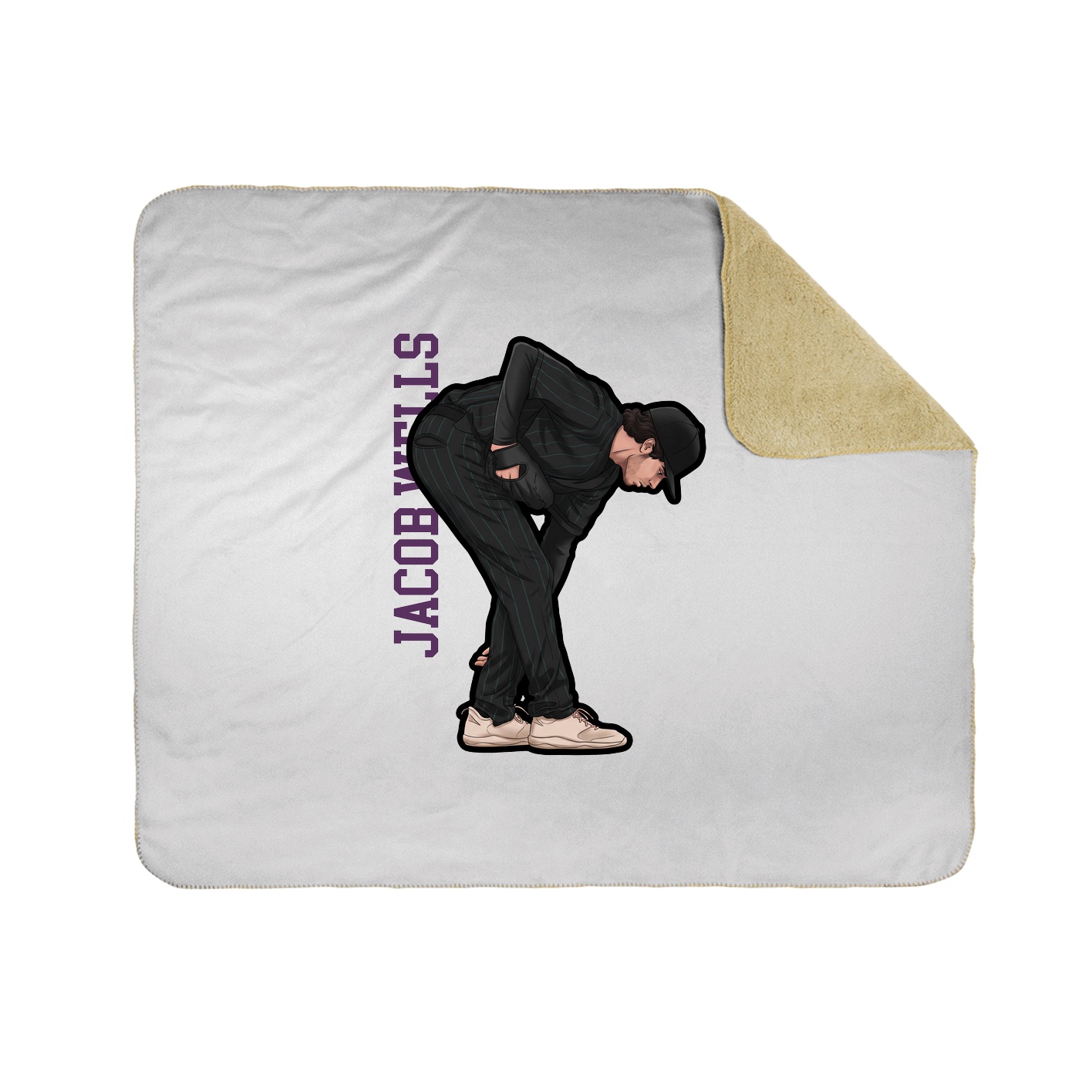 Throw Blanket — Name Vertical in White