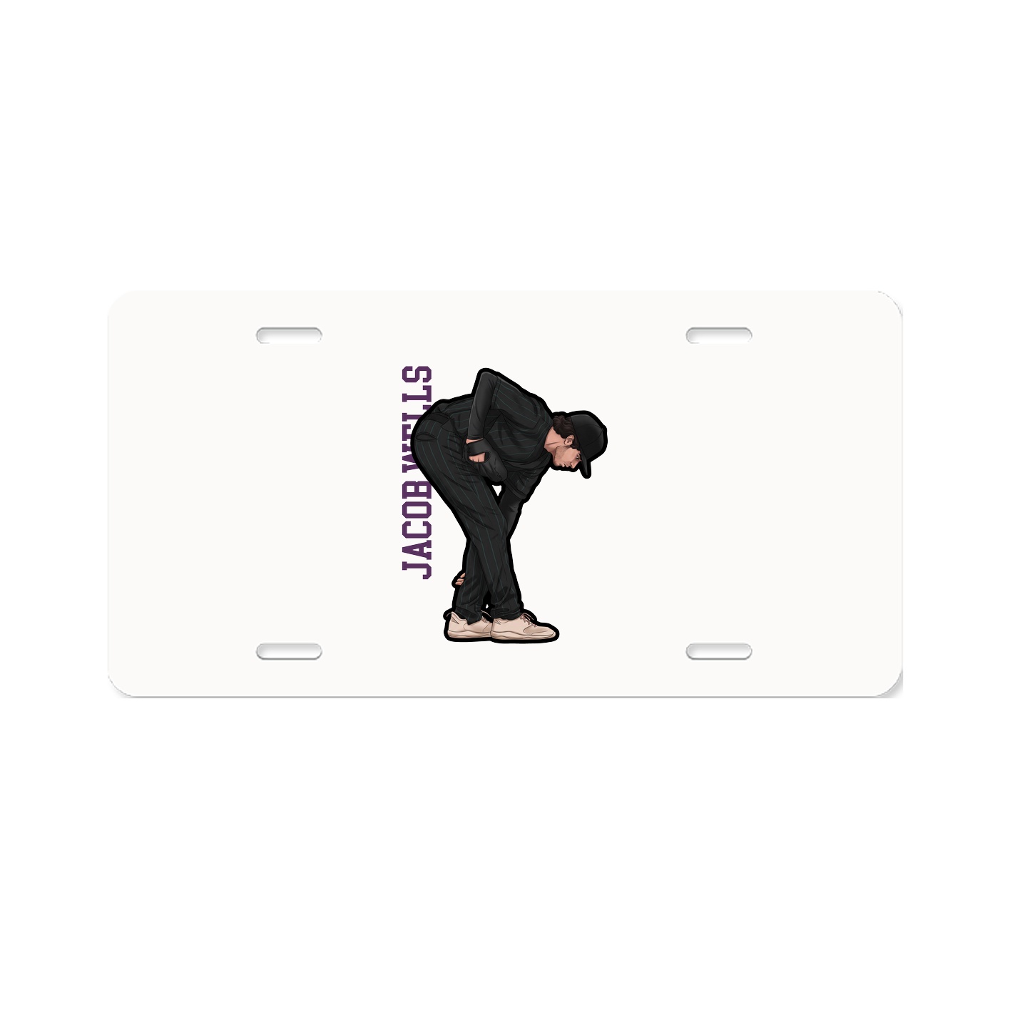License Plate — Name Vertical in Classic