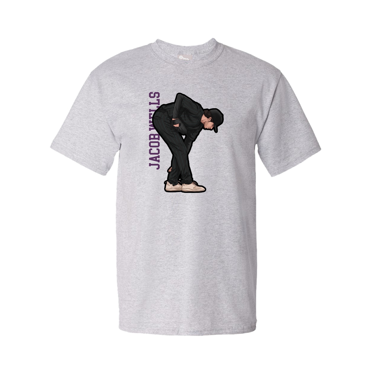 Tee — Name Vertical in Grey