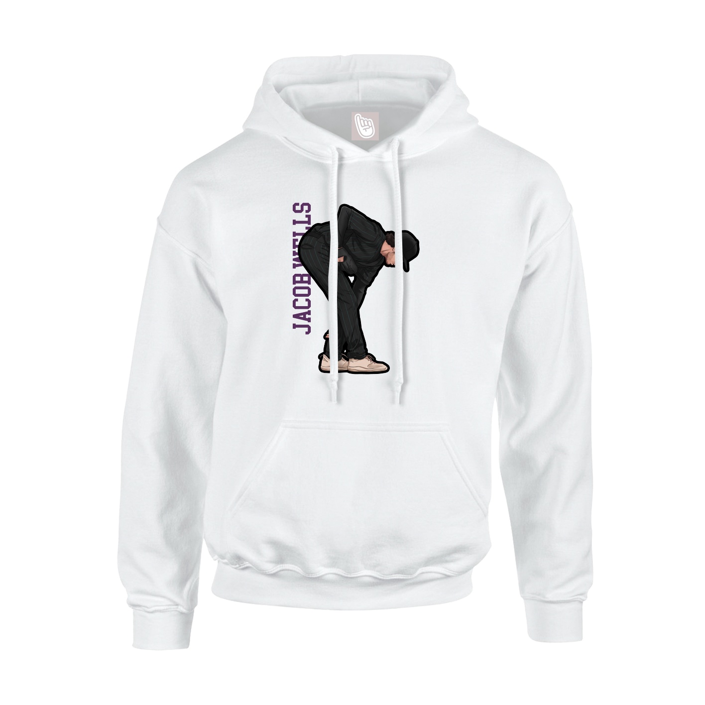 Youth Hoodie — Name Vertical in White