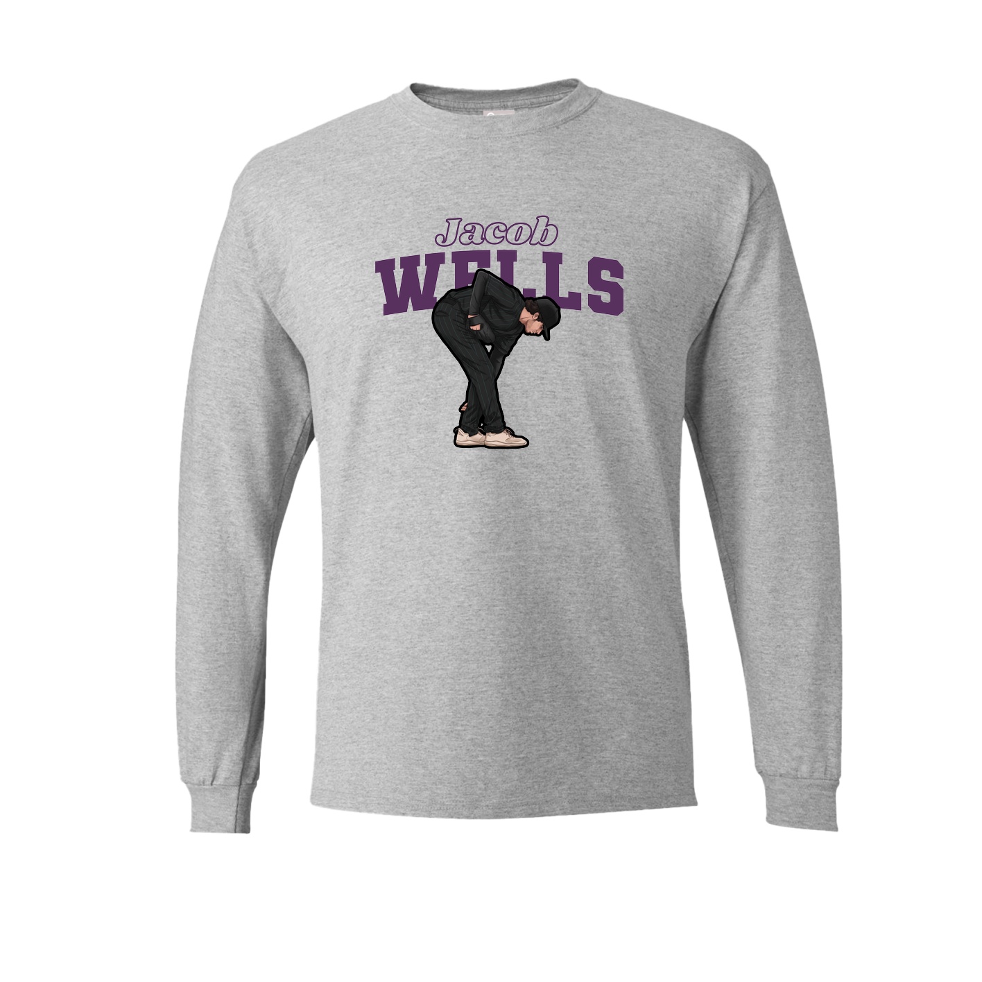 Long Sleeve Tee — Name Arch in Grey