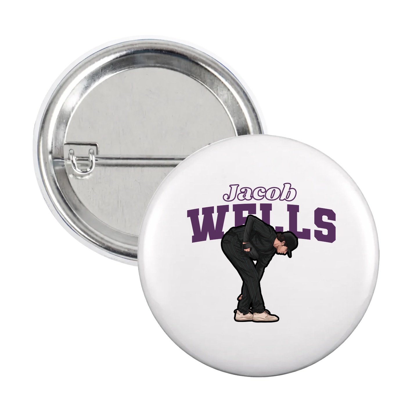 Game Day Button — Name Arch in White