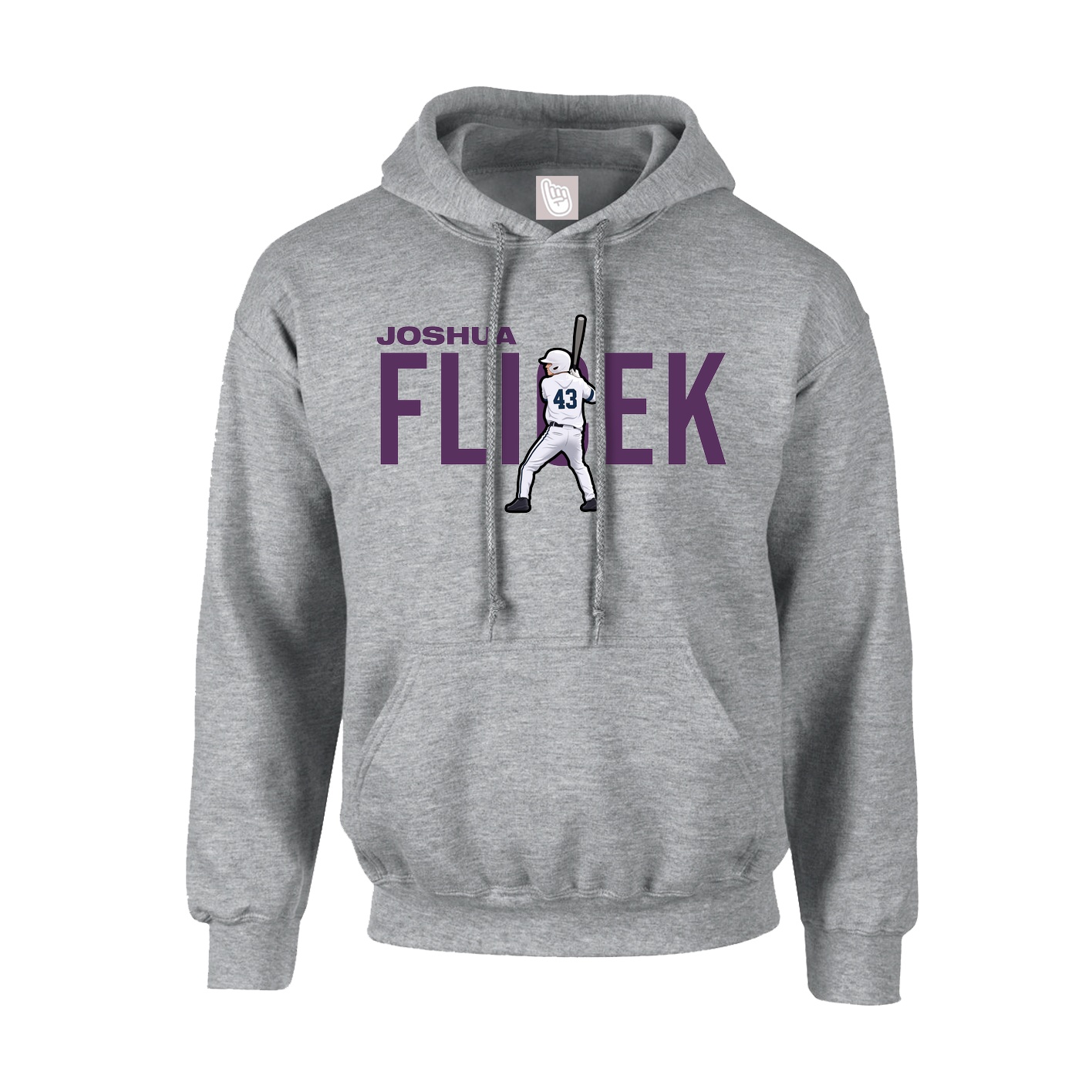 Hoodie — Player Name in Grey