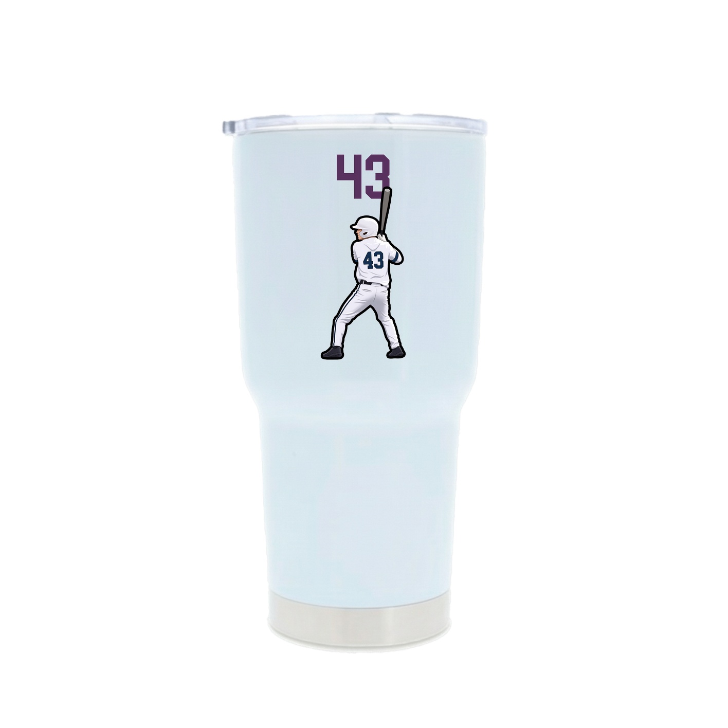 30oz Stainless Steel Tumbler — Number Top in White
