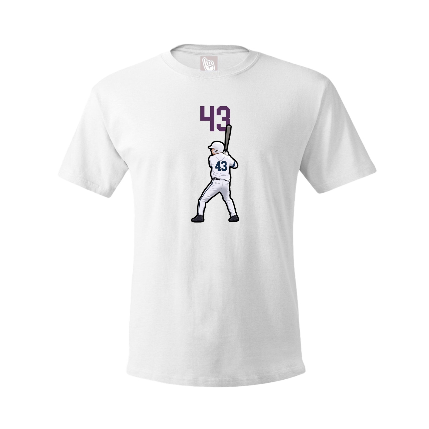 Youth Tee — Number Top in White
