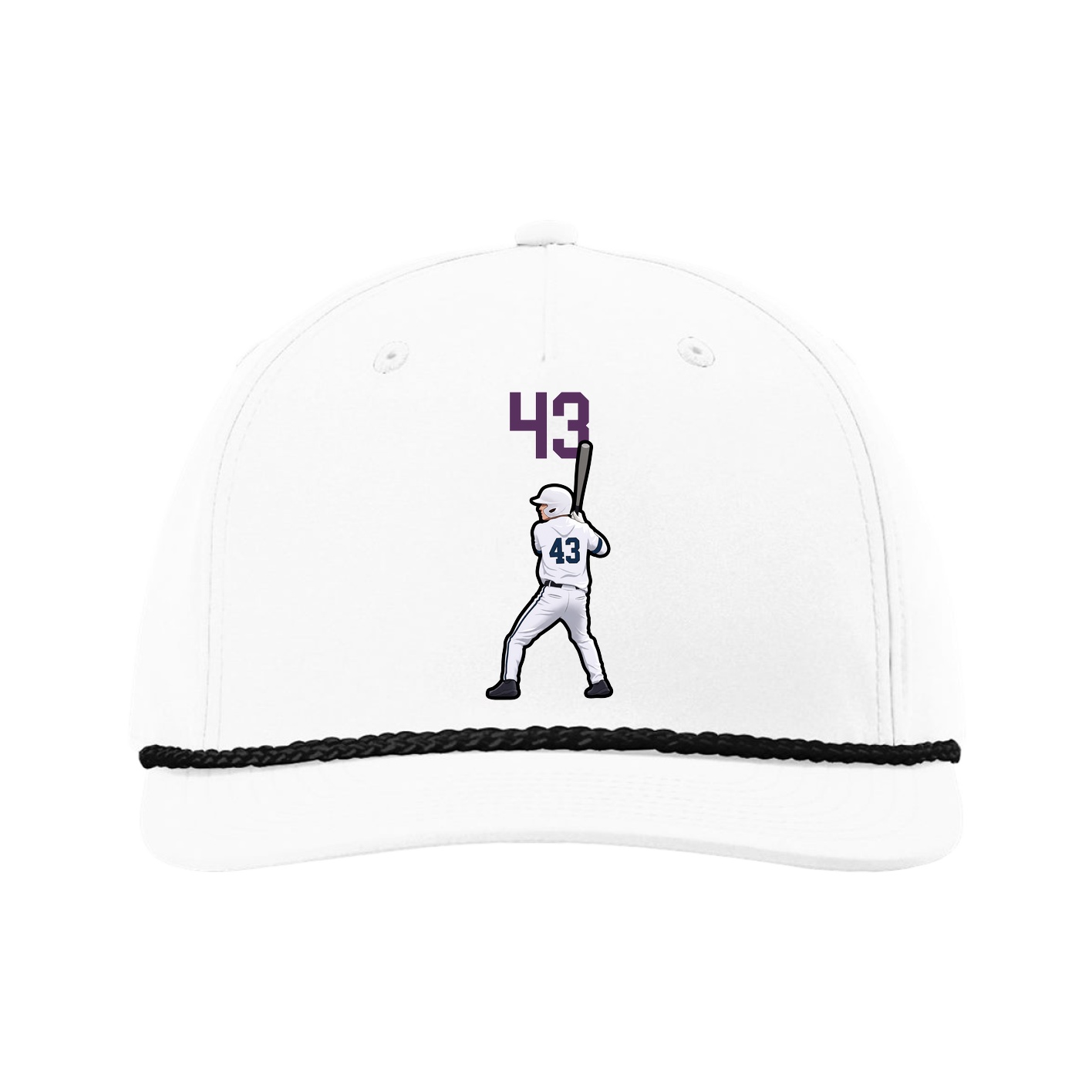 Five-Panel Classic Rope Cap — Number Top in White