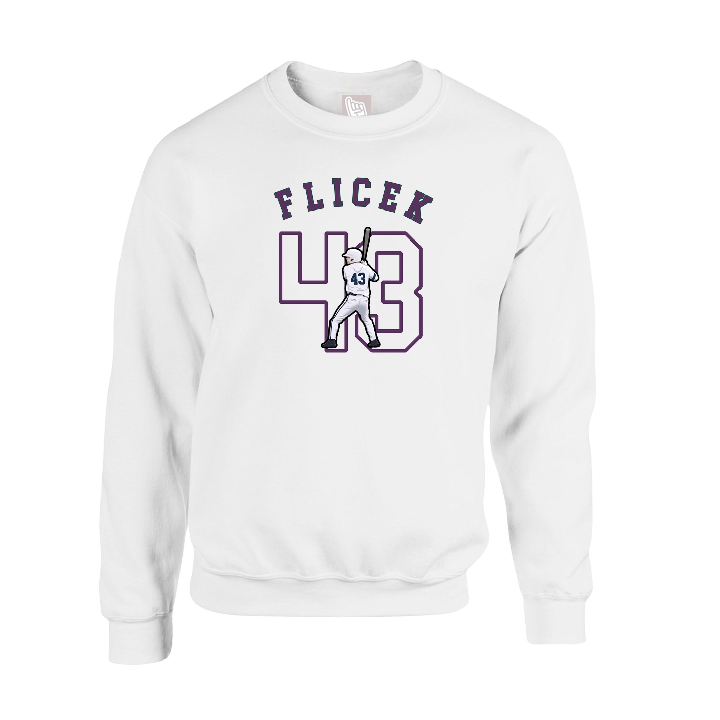 Fleece Crew — Shirsey Arch in White