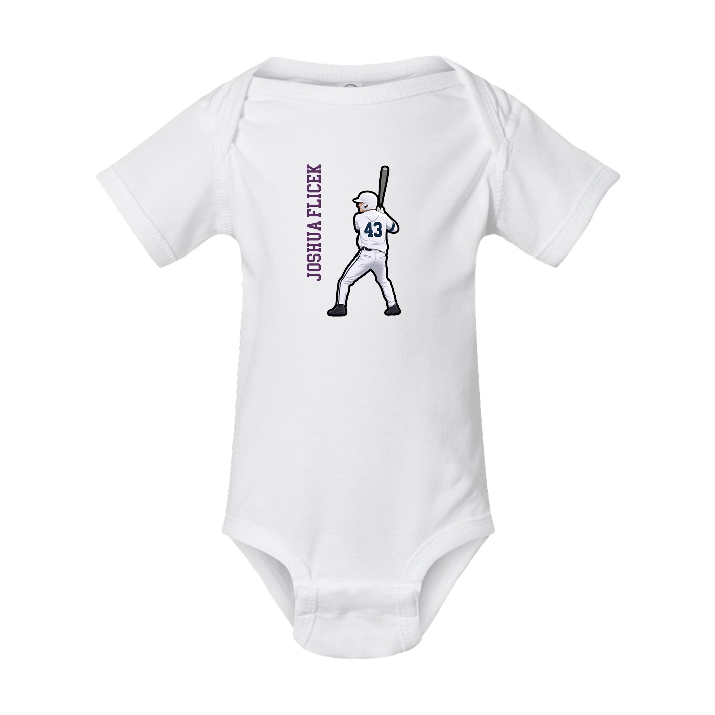 Baby Onesie — Name Vertical in White