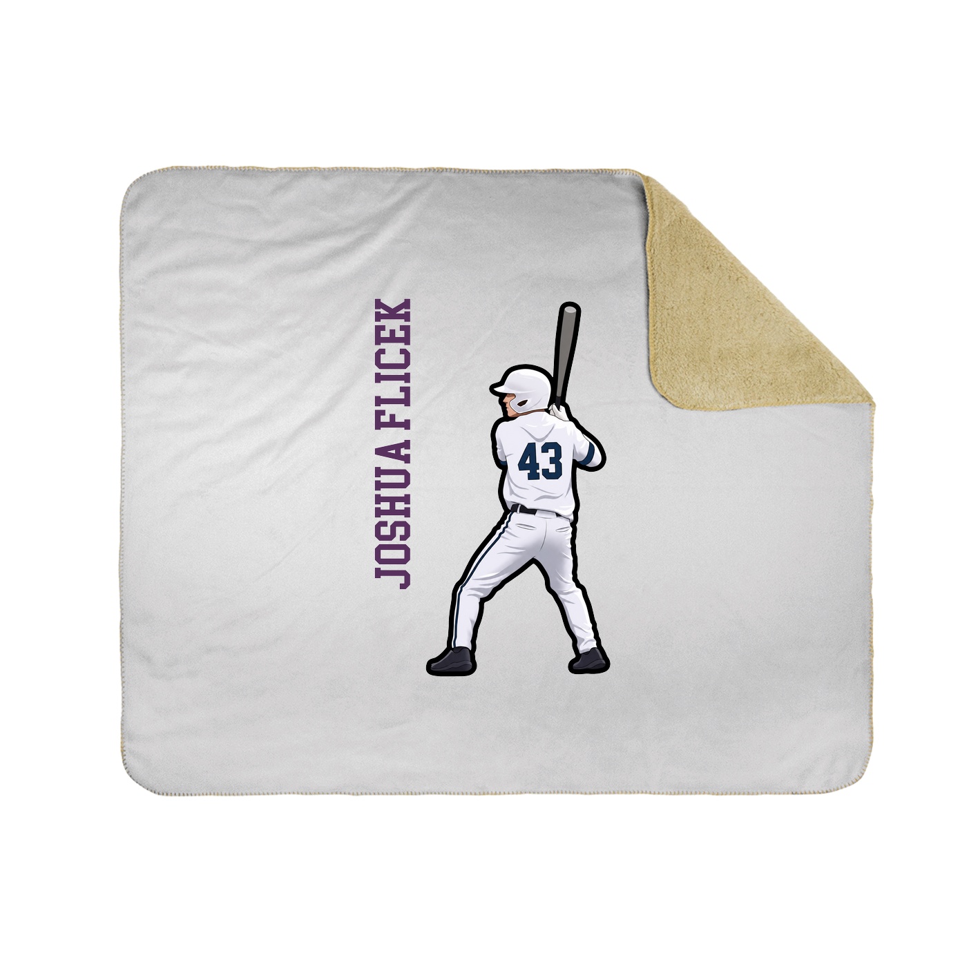 Throw Blanket — Name Vertical in White