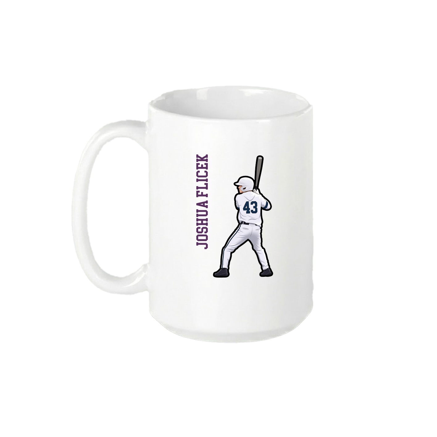 15oz Coffee Mug — Name Vertical in White