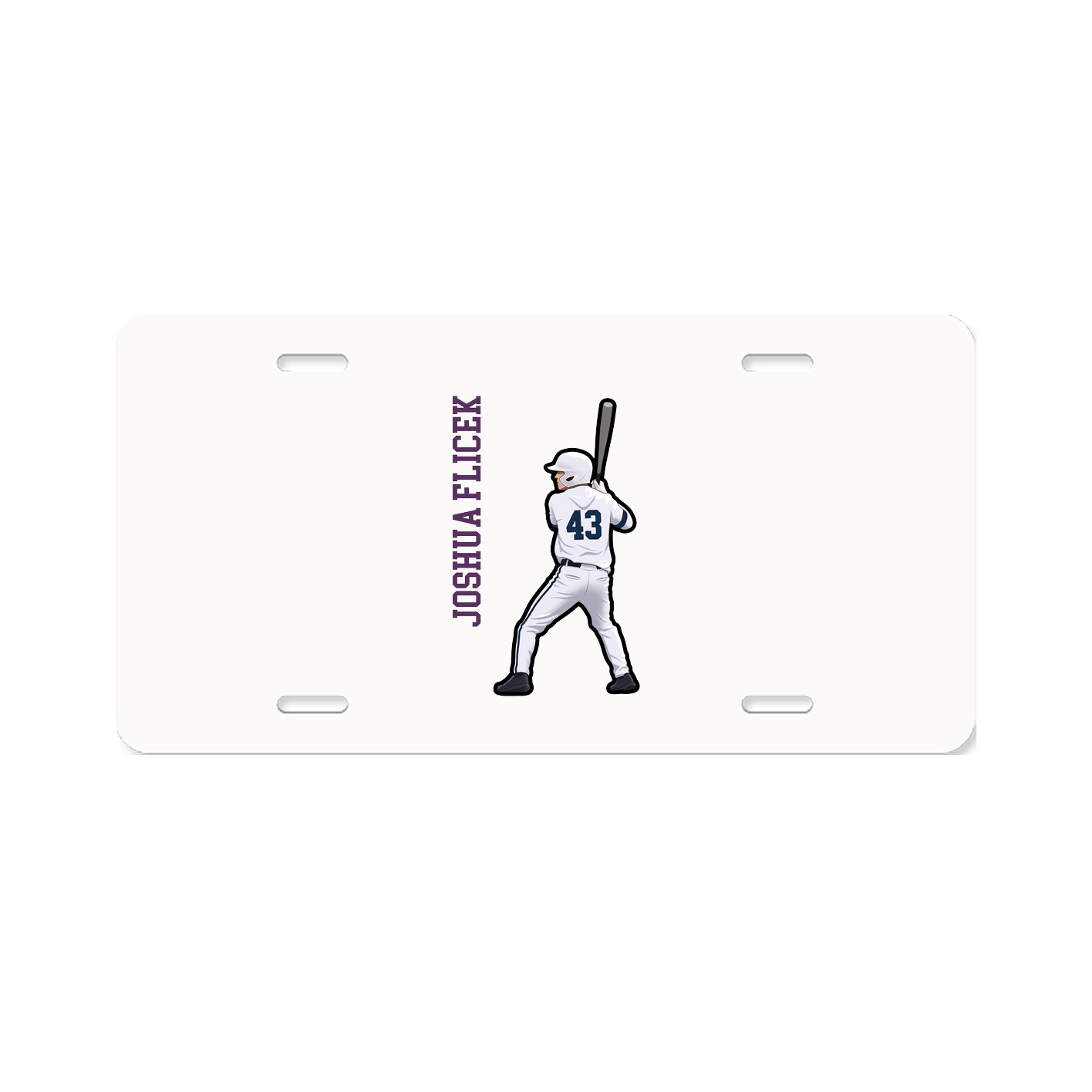 License Plate — Name Vertical in Classic