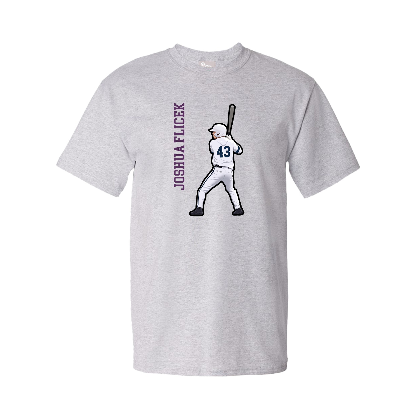 Youth Tee — Name Vertical in Grey