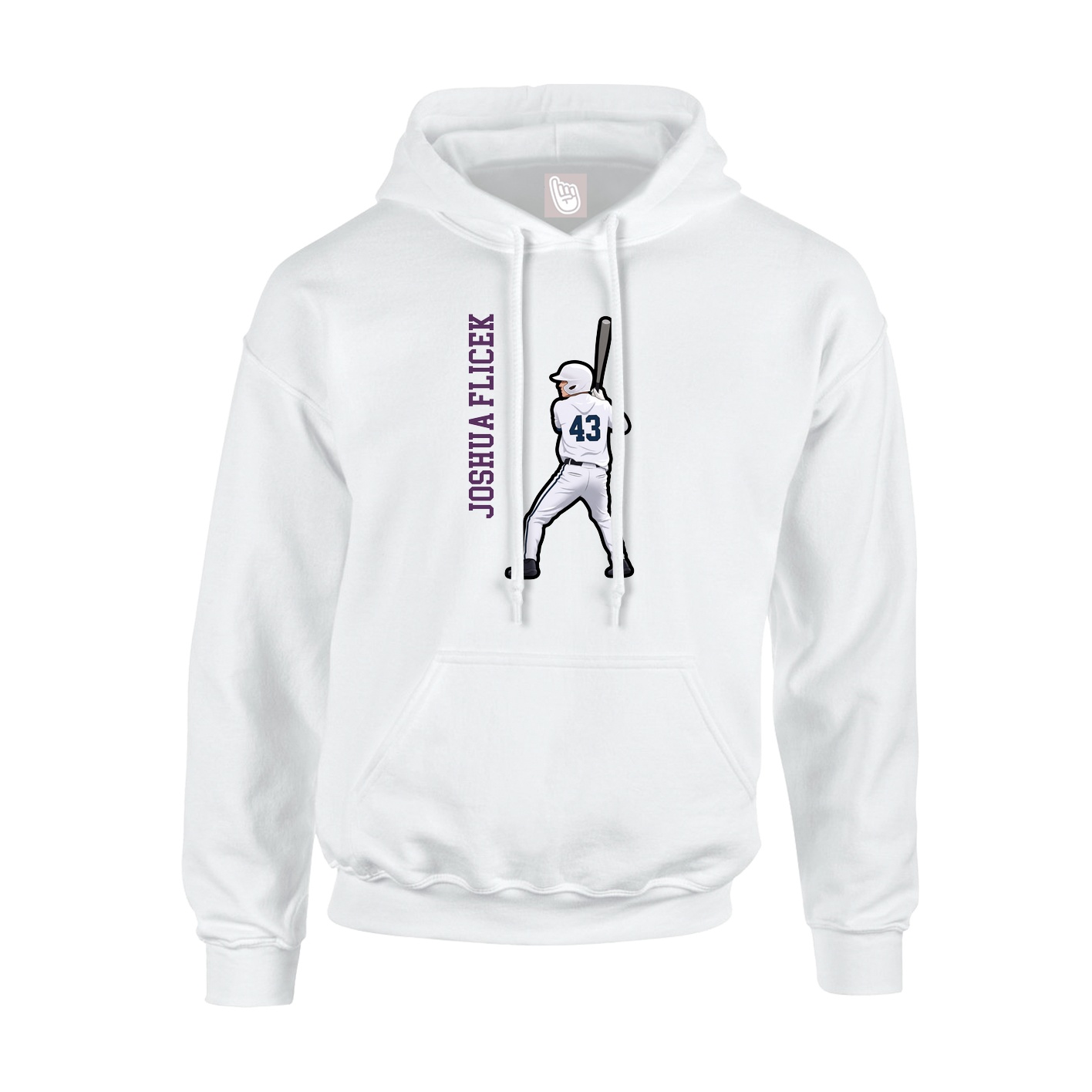 Hoodie — Name Vertical in White