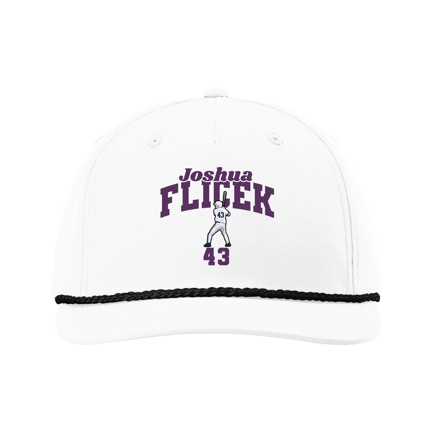 Five-Panel Classic Rope Cap — Signature Arch in White