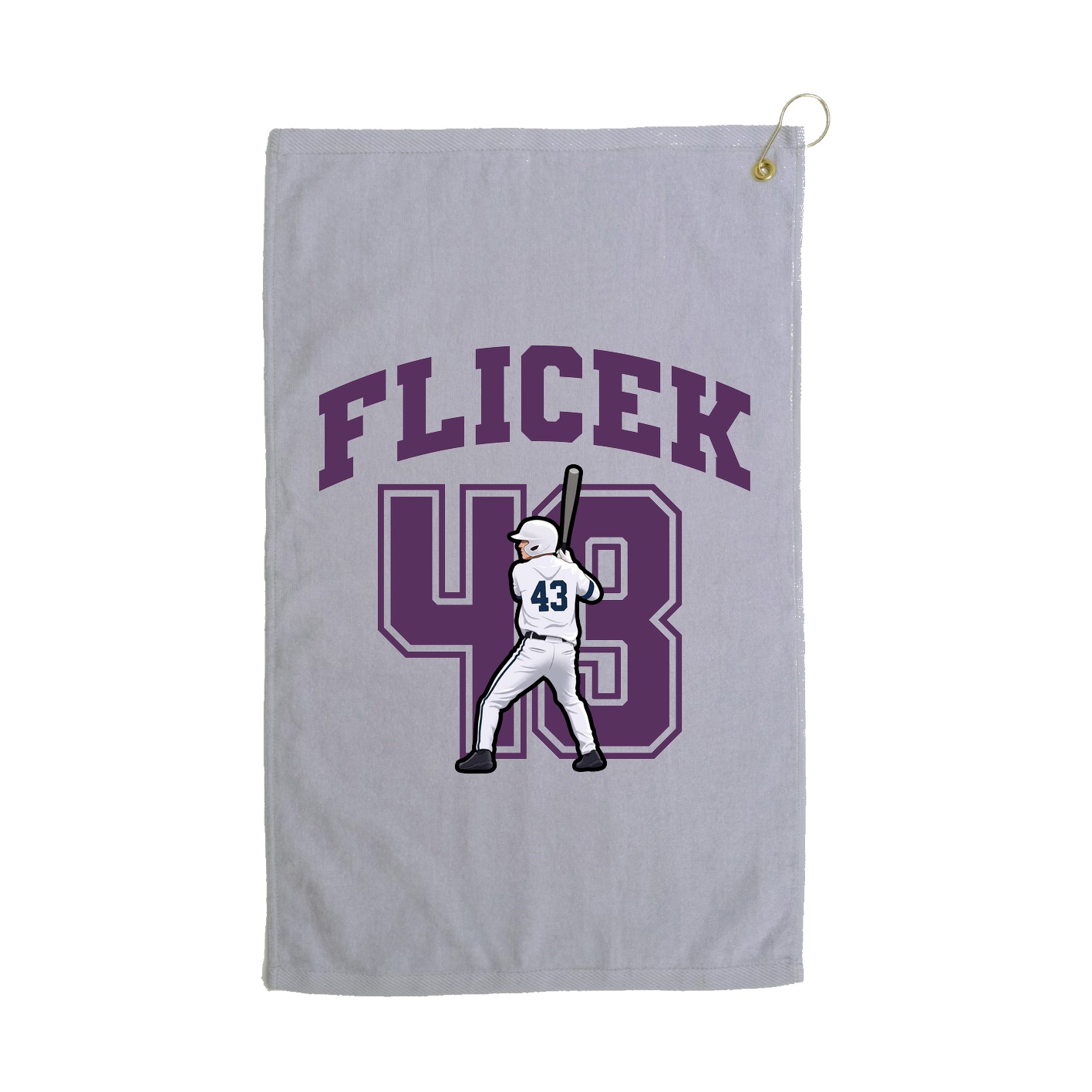 Golf Towel — Number in Grey