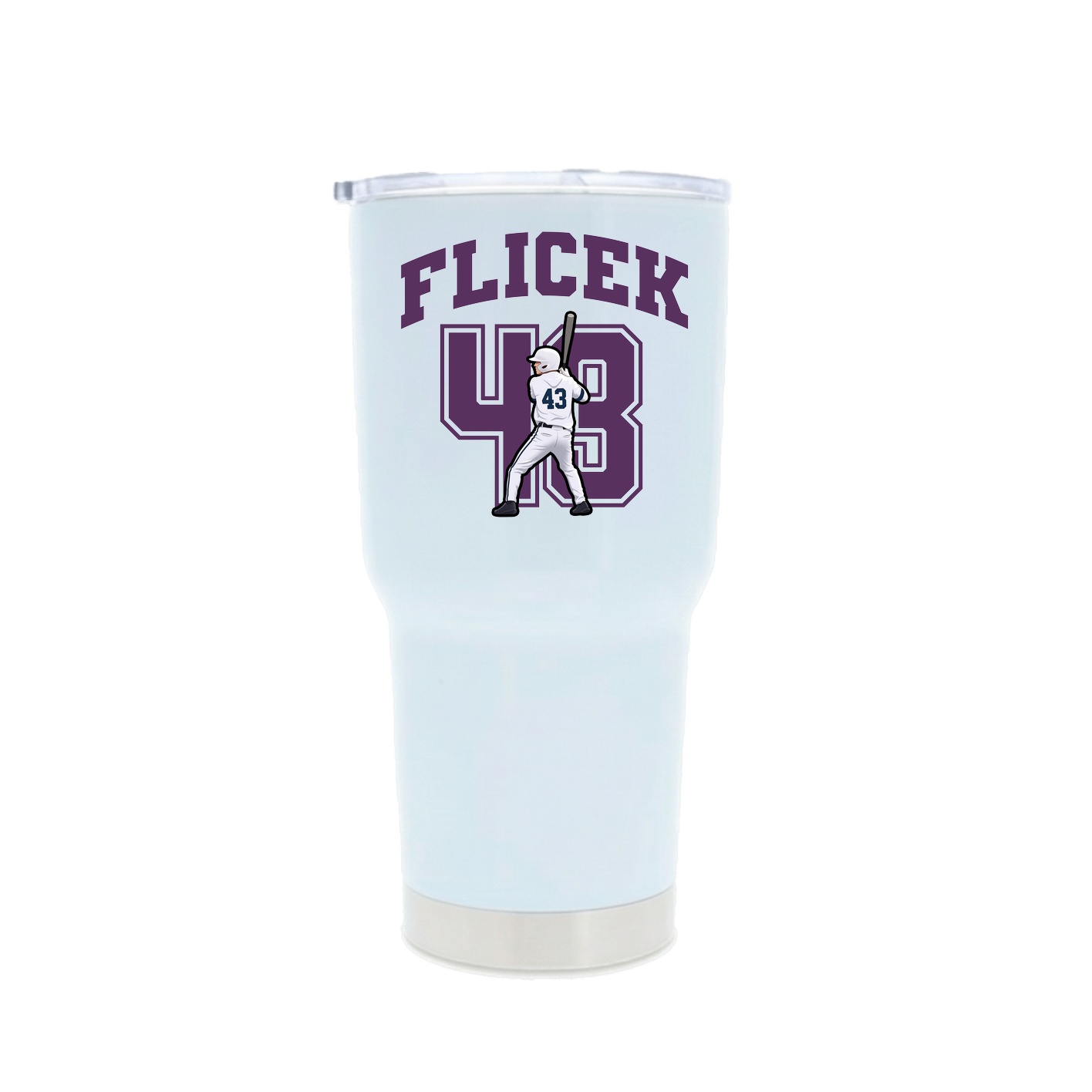 30oz Stainless Steel Tumbler — Number in White