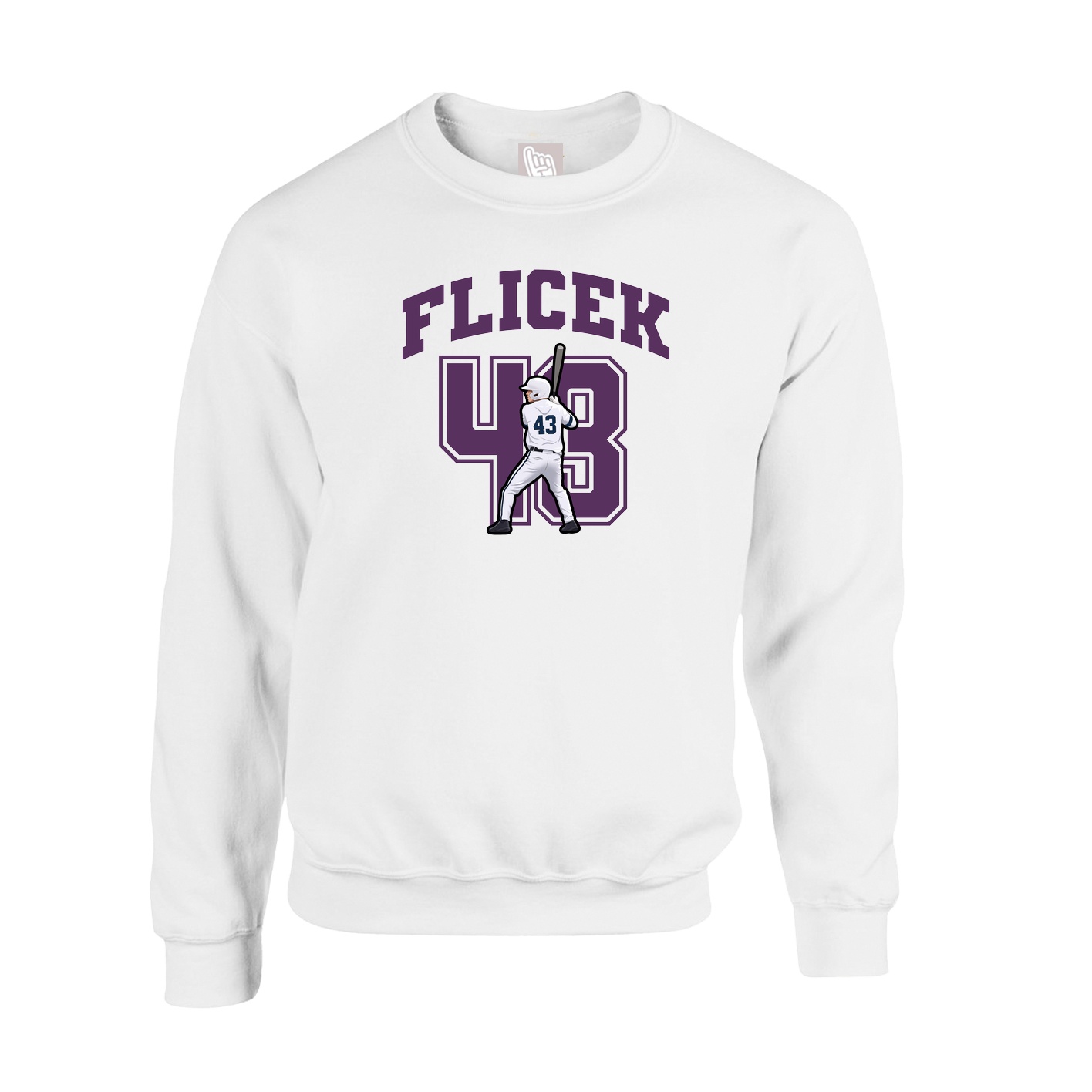 Fleece Crew — Number in White